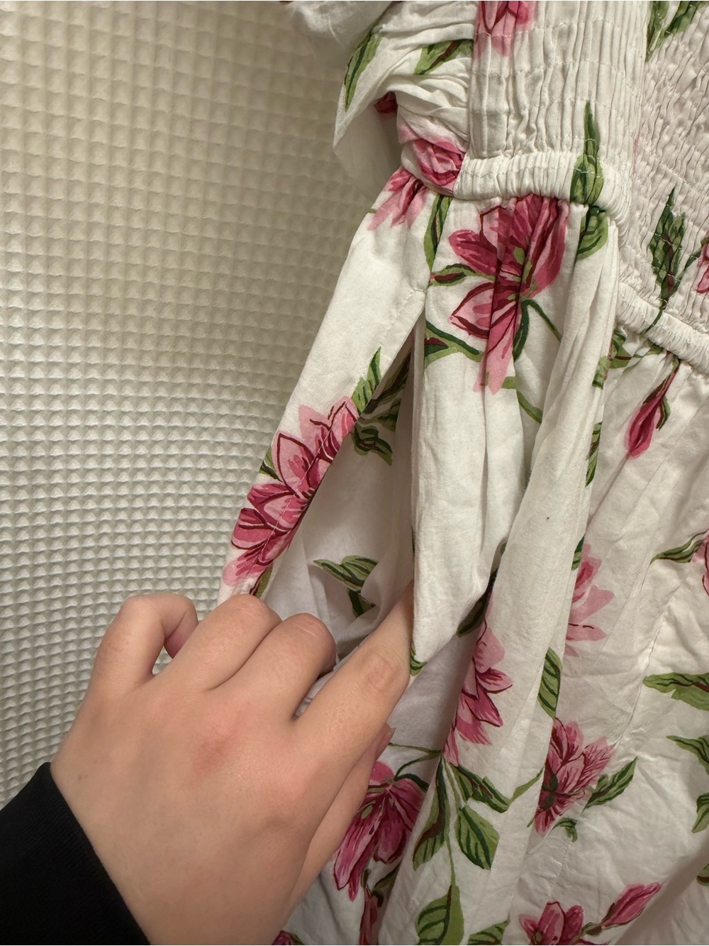 Anthropologie Off-Shoulder White Floral Dress with Pink Blooms - NWT - Picture 12 of 13